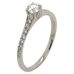 18ct White Gold Solitaire Round Diamond Engagement Ring 0.22ct H/SI1