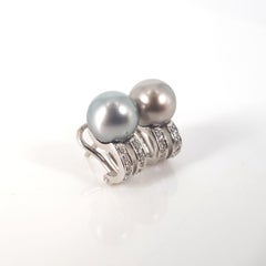 18 Ct White Gold Tahitian Pearl Hoops