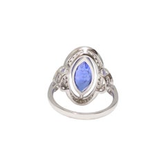 18ct White Gold Tanzanite and Diamond Ring