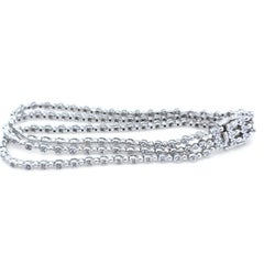18ct White Gold Three-Row Diamond Bracelet 3.40ct 21.85g