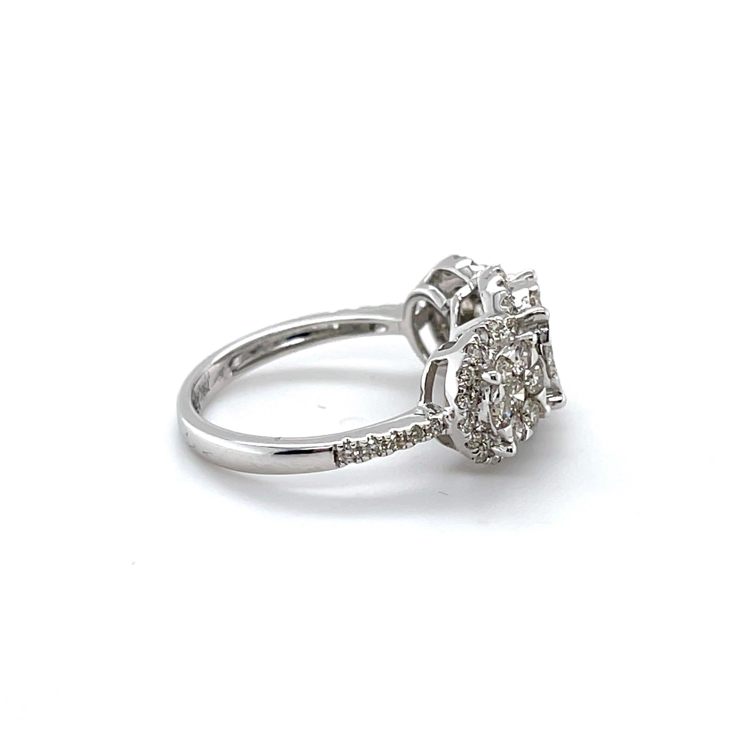 For Sale:  18ct White Gold Trilogy Diamond Ring 2