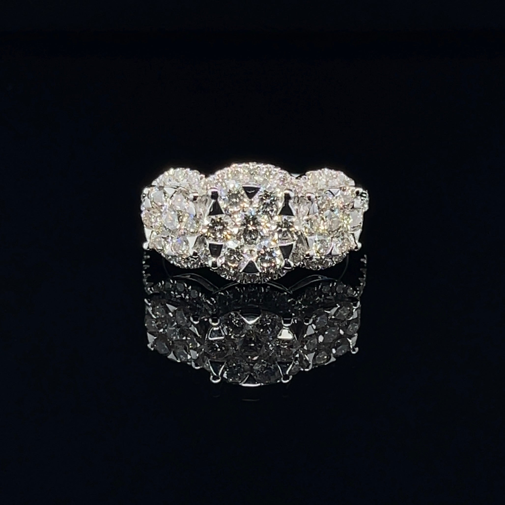 For Sale:  18ct White Gold Trilogy Diamond Ring 6