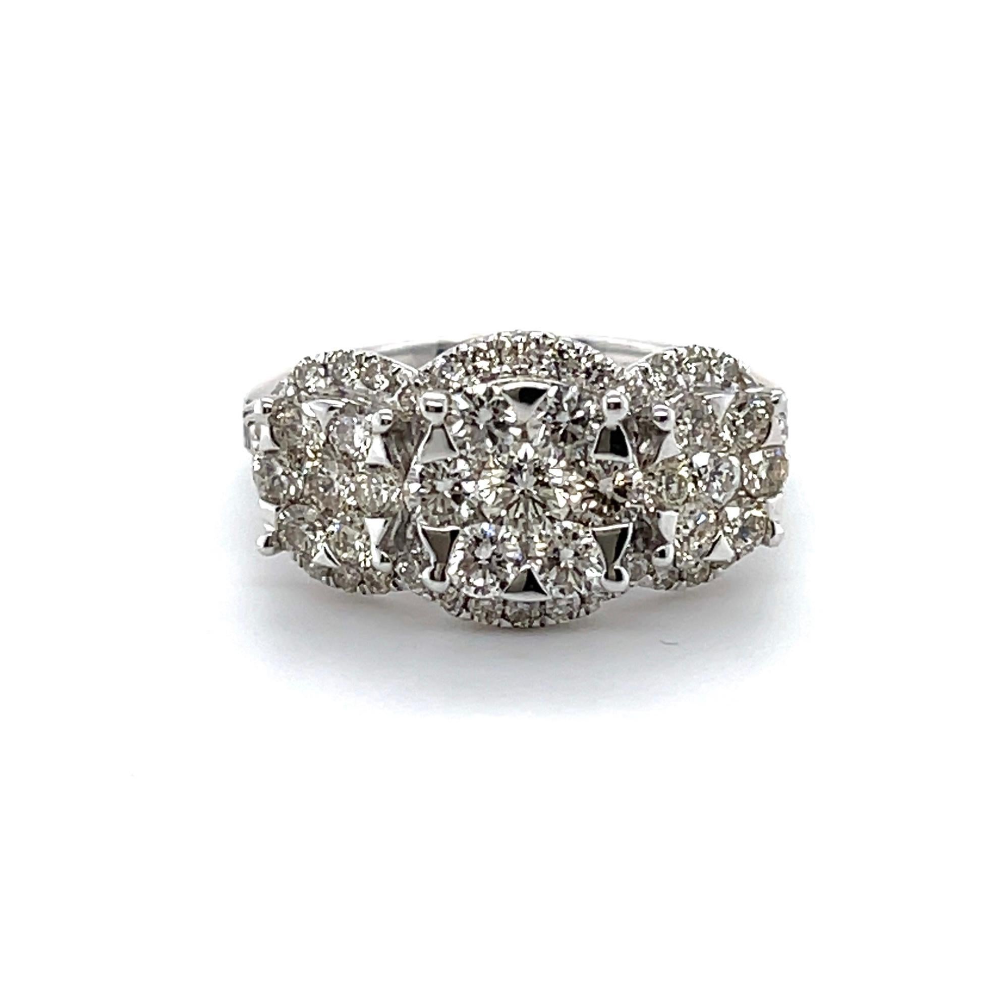 For Sale:  18ct White Gold Trilogy Diamond Ring