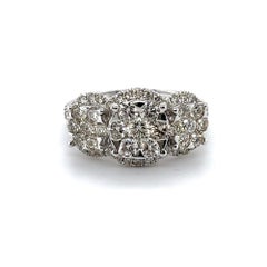 Bague trilogie de diamants en or blanc 18 carats