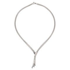 18 Carat White Gold Wheat Link Necklace
