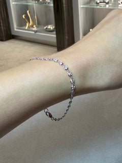 18ct White Gold White Natural Diamond Chain Bracelet