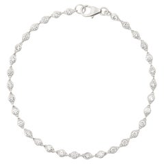 18ct White Gold White Natural Diamond Chain Bracelet