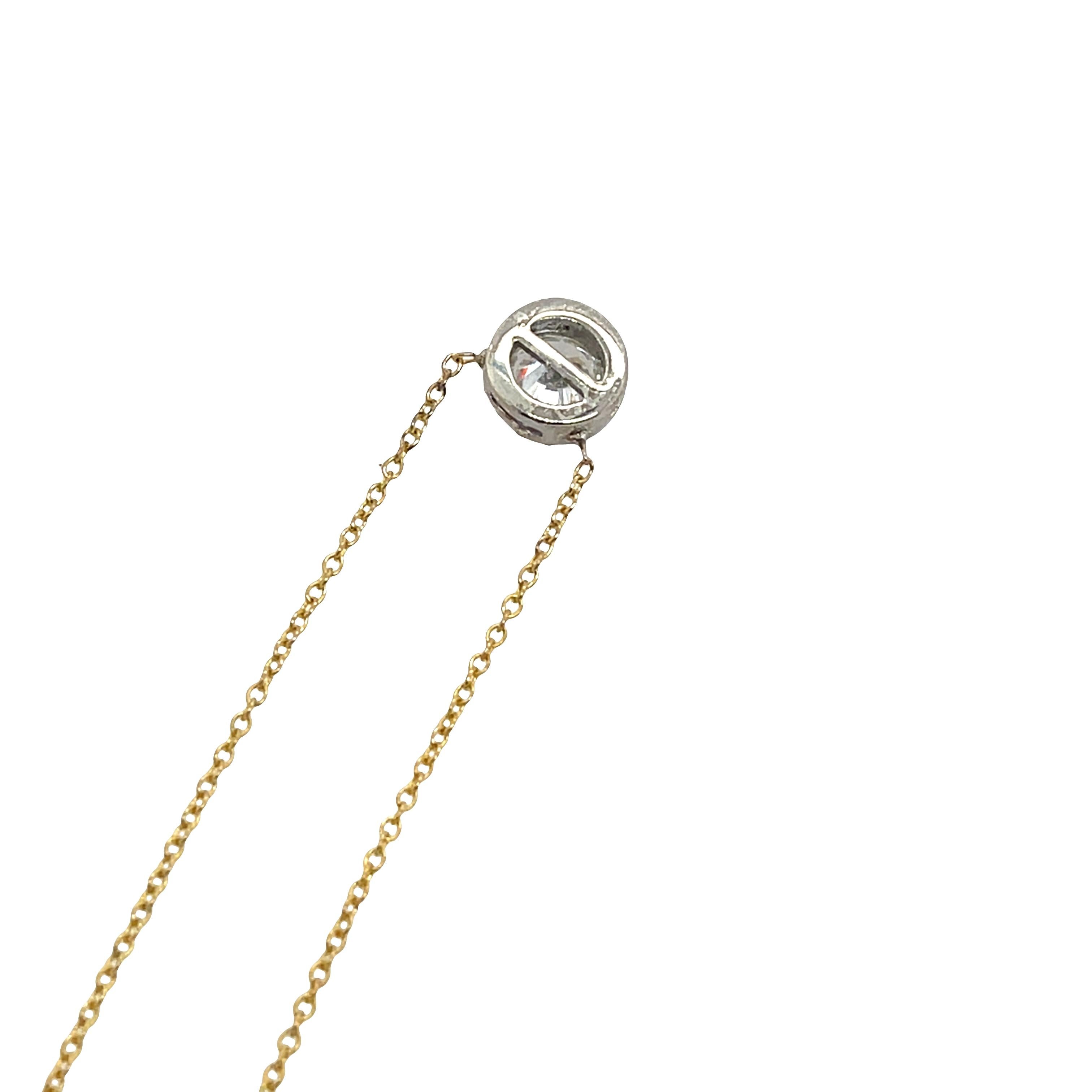 This necklace chain is designed to hold the pendant at the centre of the chest, set with 0.40ct round brilliant cut diamonds. This is a very elegant and beautiful piece of jewellery and perfect to wear day or night. 

Total Diamond Weight:
