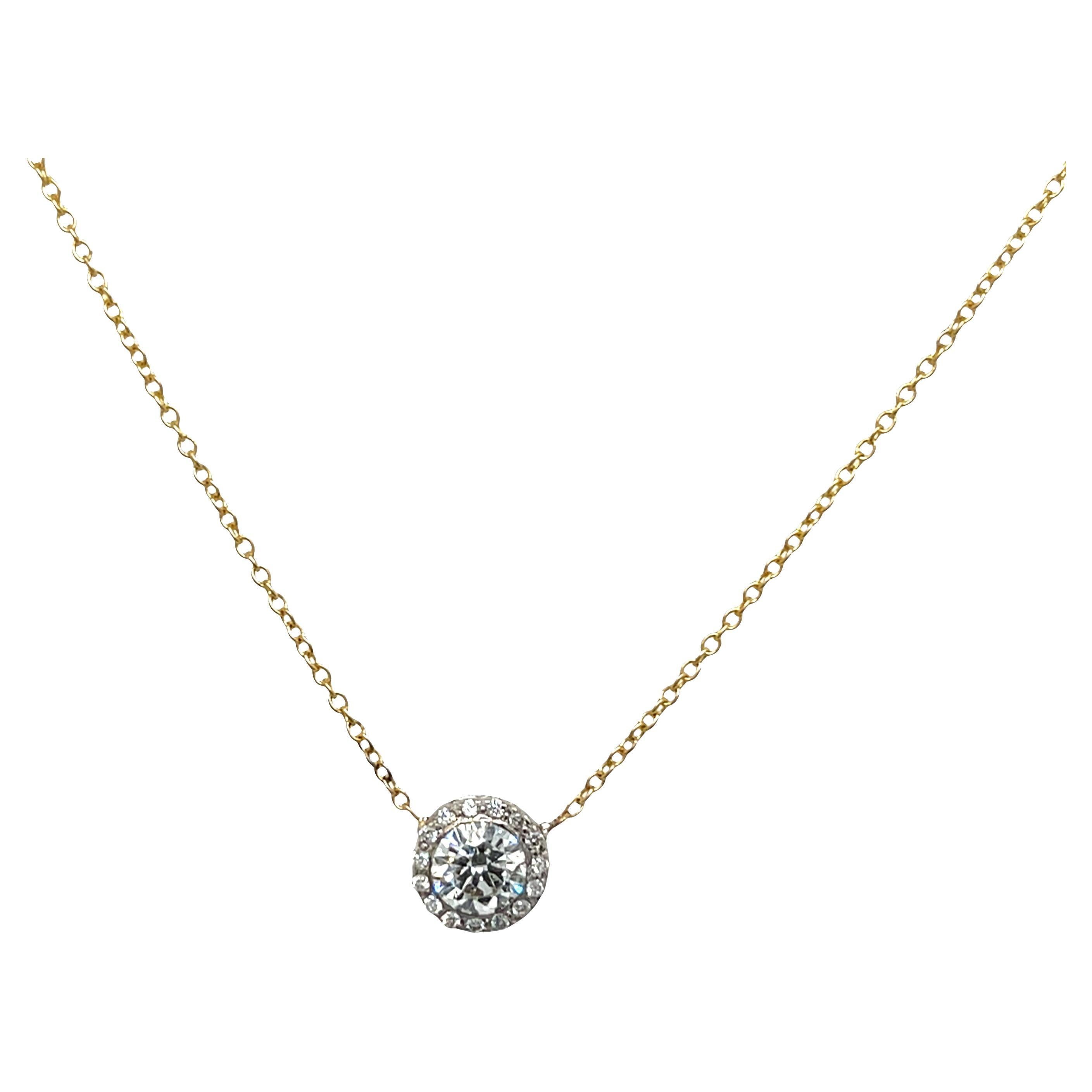 18ct White & Yellow Gold Diamond Pendant Set With 0.40ct natural Diamonds For Sale