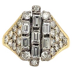 18ct White & Yellow Gold Diamond Ring, Set with 2.0ct Mixed-Cut Diamonds