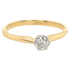 Anillo de compromiso con diamante redondo solitario en oro blanco y amarillo de 18 ct 0,25 ct H/SI1