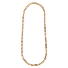 18ct Yellow and White Gold and Diamond Fope Necklace