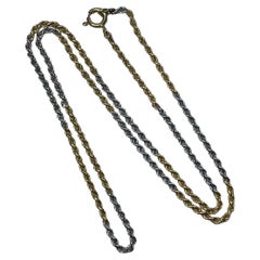 18ct Yellow and White gold chain necklace 16 inches.