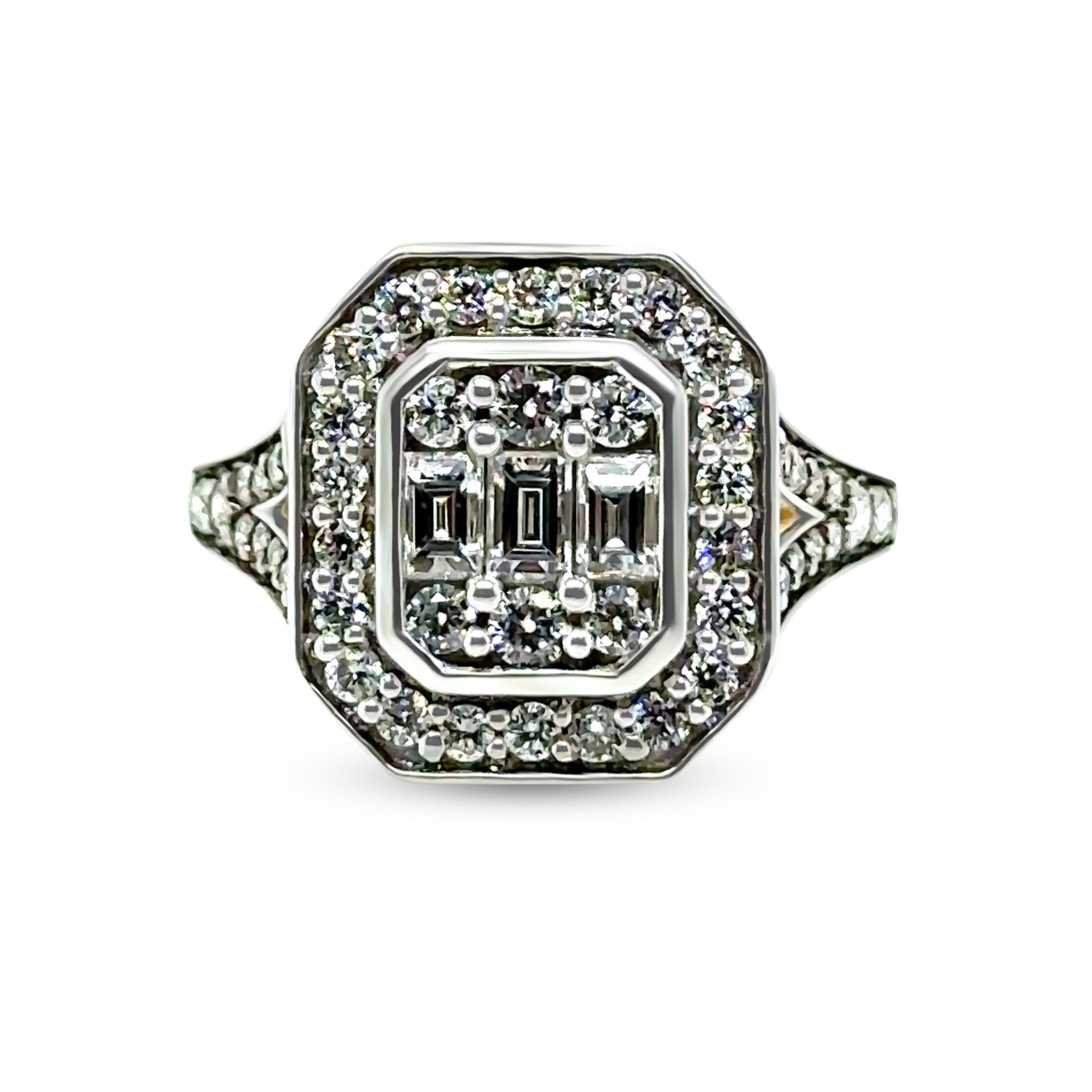 Round Cut 18ct Yellow and White Gold Diamond Ring 1.00ct 4.9g For Sale