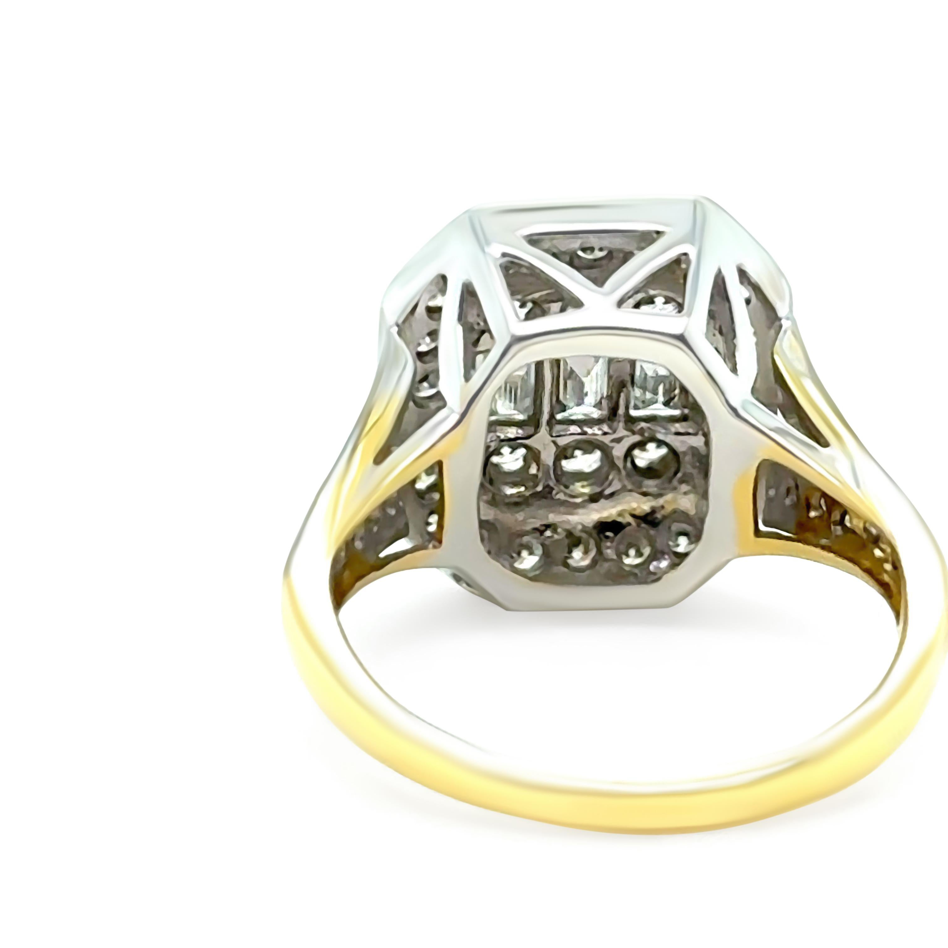 18ct Yellow and White Gold Diamond Ring 1.00ct 4.9g For Sale 1