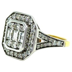 18ct Yellow and White Gold Diamond Ring 1.00ct 4.9g