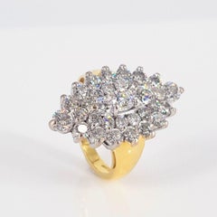 18ct Yellow And White Gold Marquise Cluster Diamond Ring
