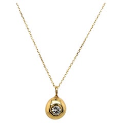 Pendentif en diamant jaune 18ct serti d'un diamant naturel de 0,10ct