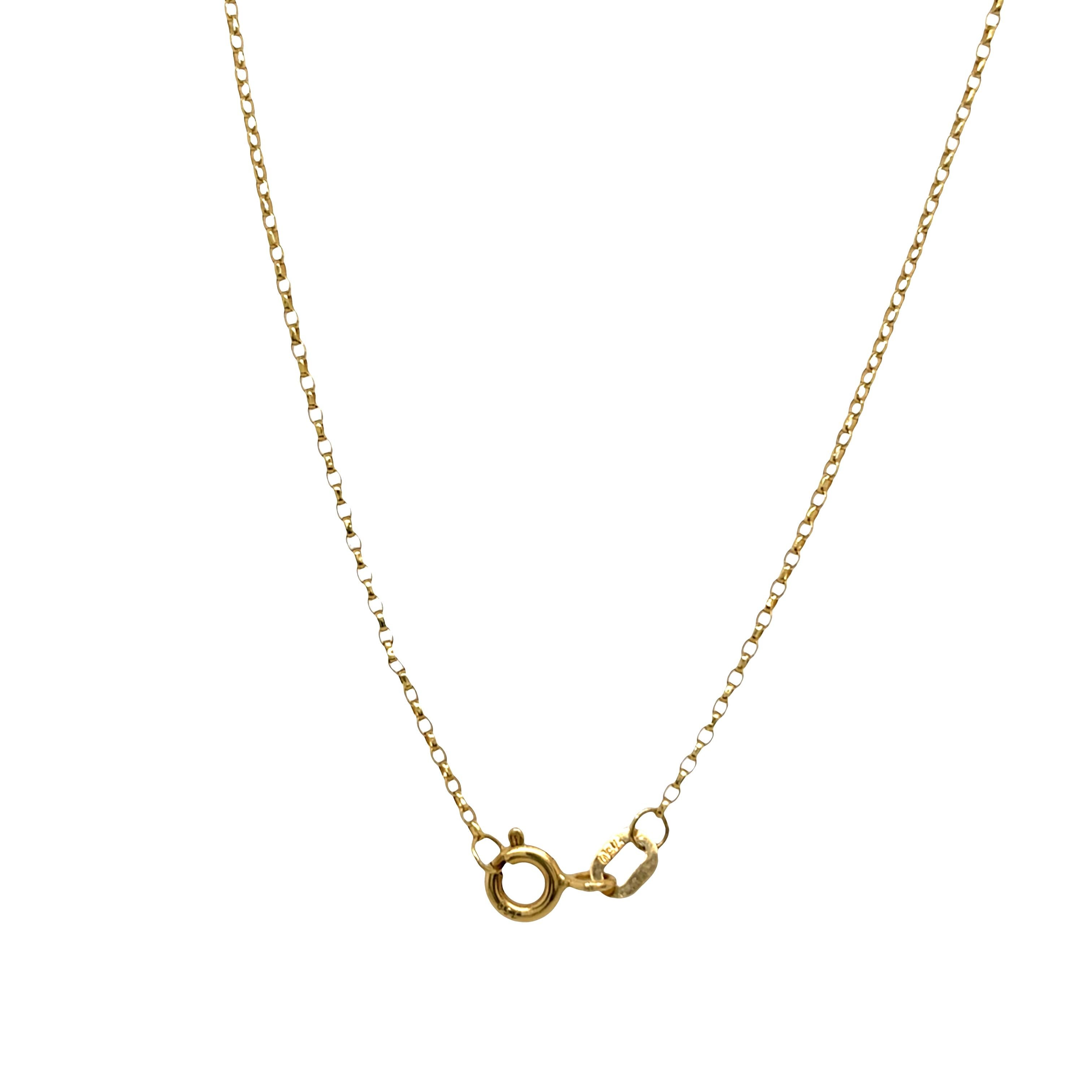 Colgante de esmeralda amarilla de 18 ct y diamante en cadena de 16 en Excelente estado para la venta en London, GB