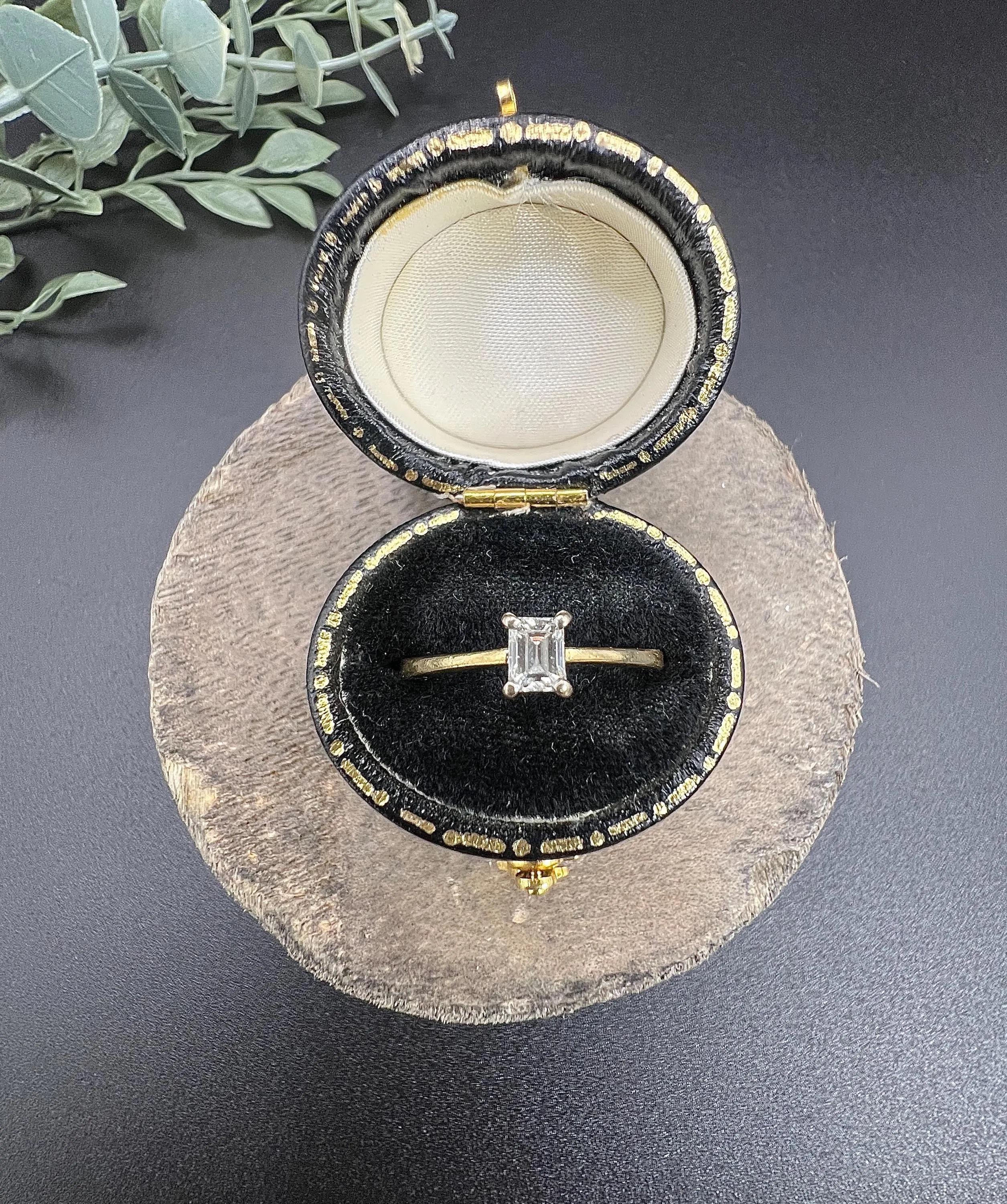 Anello di fidanzamento Single Stone in oro giallo 18 ct, 0,25 carati con diamante taglio principessa in vendita 5
