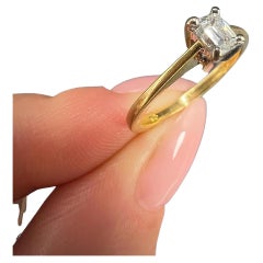 Anello di fidanzamento Single Stone in oro giallo 18 ct, 0,25 carati con diamante taglio principessa