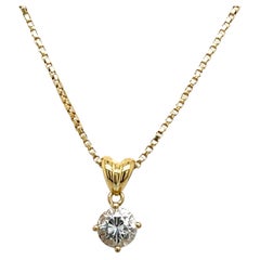 18ct Yellow Gold 0.35ct Diamond Pendant Suspended from 18" Chain