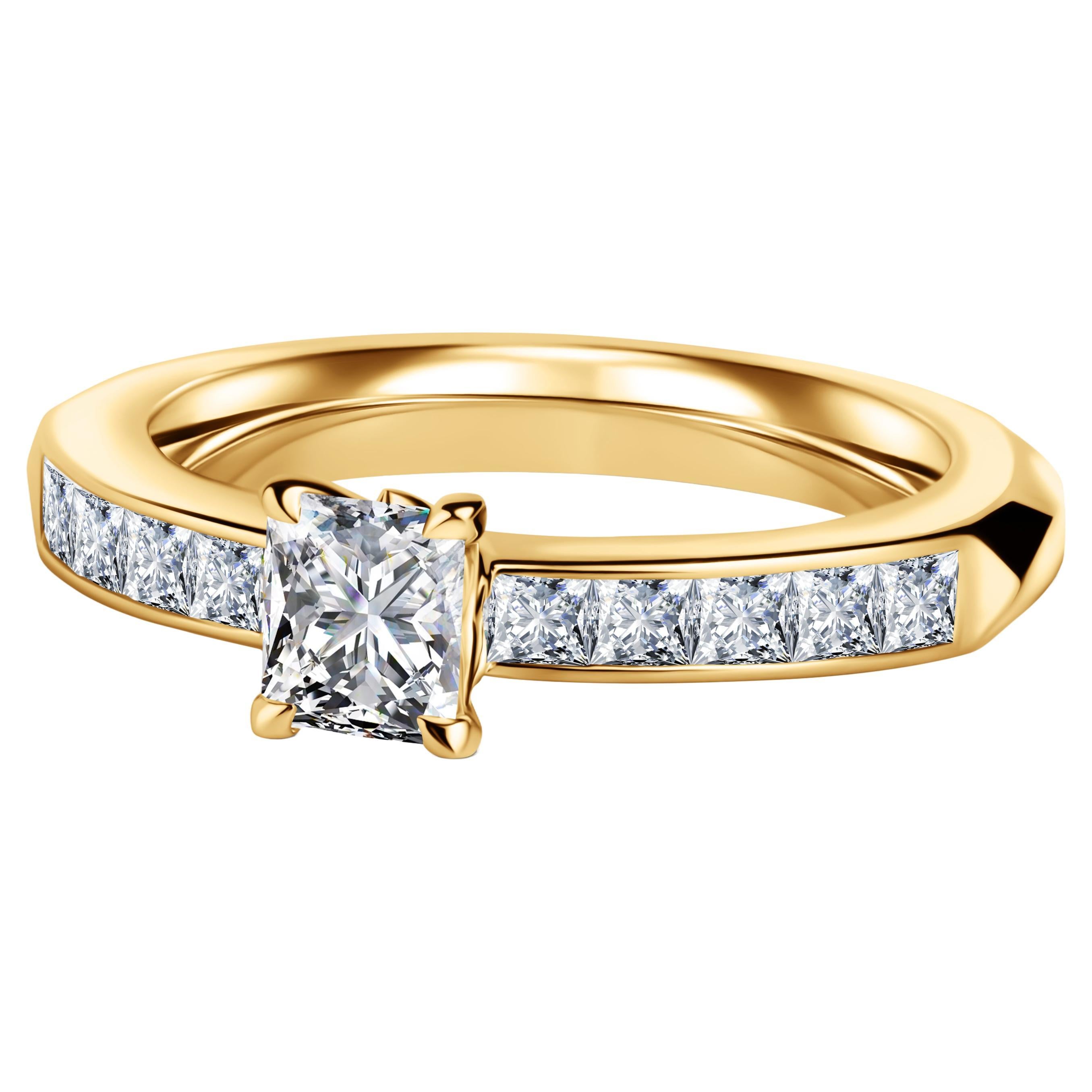 18ct Yellow Gold & 0.45ct White Diamond Ring For Sale