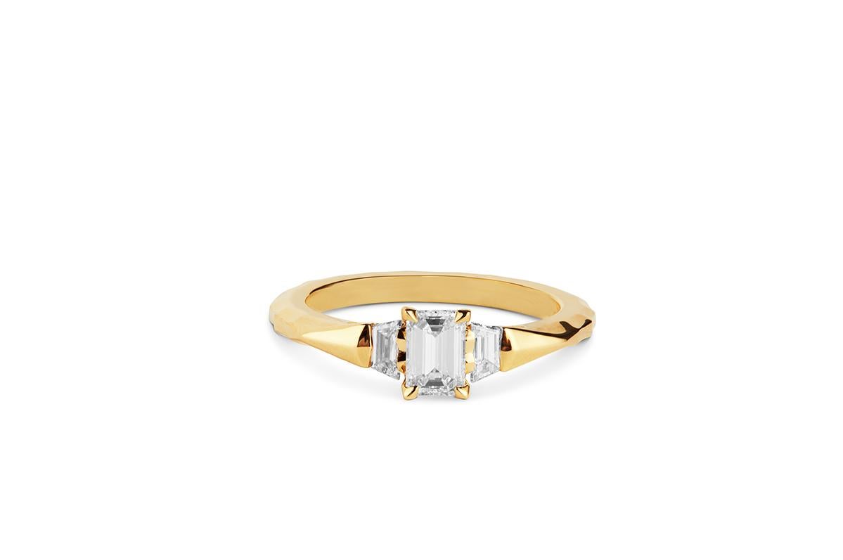 Past, Present For Future

18CT Yellow Gold & Diamonds ring. Centre Stone is a 5.6 x 3.8 x 2.34 mm 0.44CT Diamond with two 3.9 x 2 x 1.37 mm 0.21CT diamonds set on the shoulders.

Size M available for immediate delivery

*Please Note – Bespoke ring