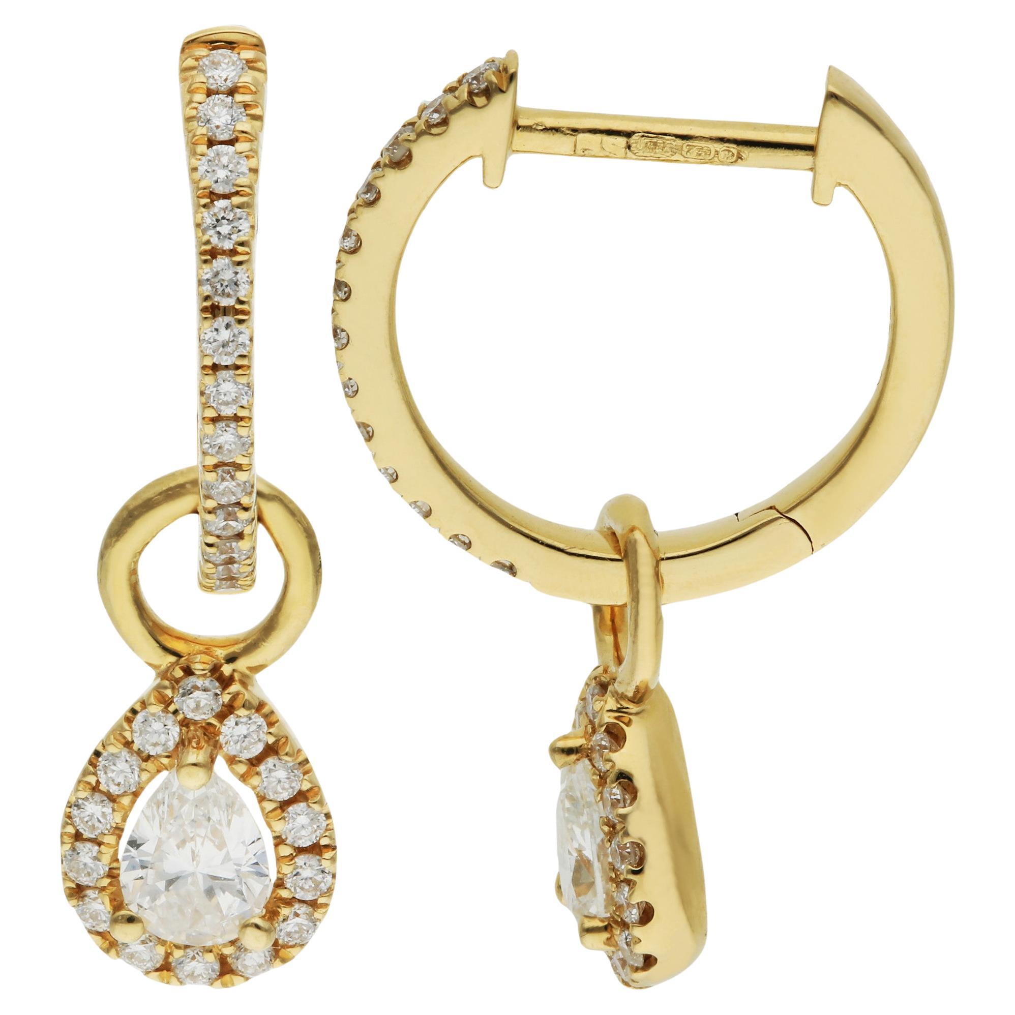 Boucles d'oreilles en or jaune 18ct et diamant 0,50ct