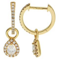 Boucles d'oreilles en or jaune 18ct et diamant 0,50ct