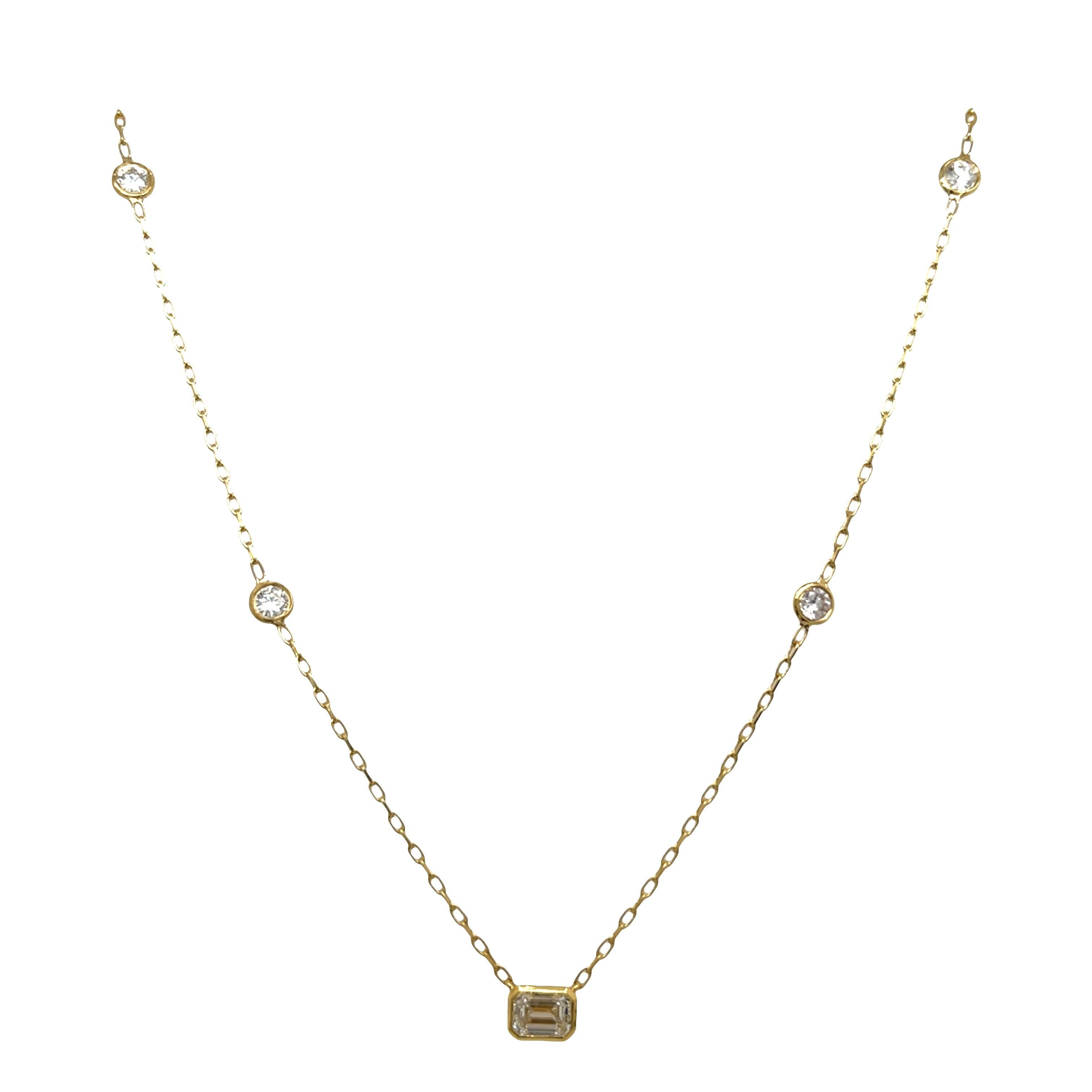 Collier en or jaune 18 ct. avec 0,57 ct. de diamants G-VVS1 GIA Neuf - En vente à London, GB
