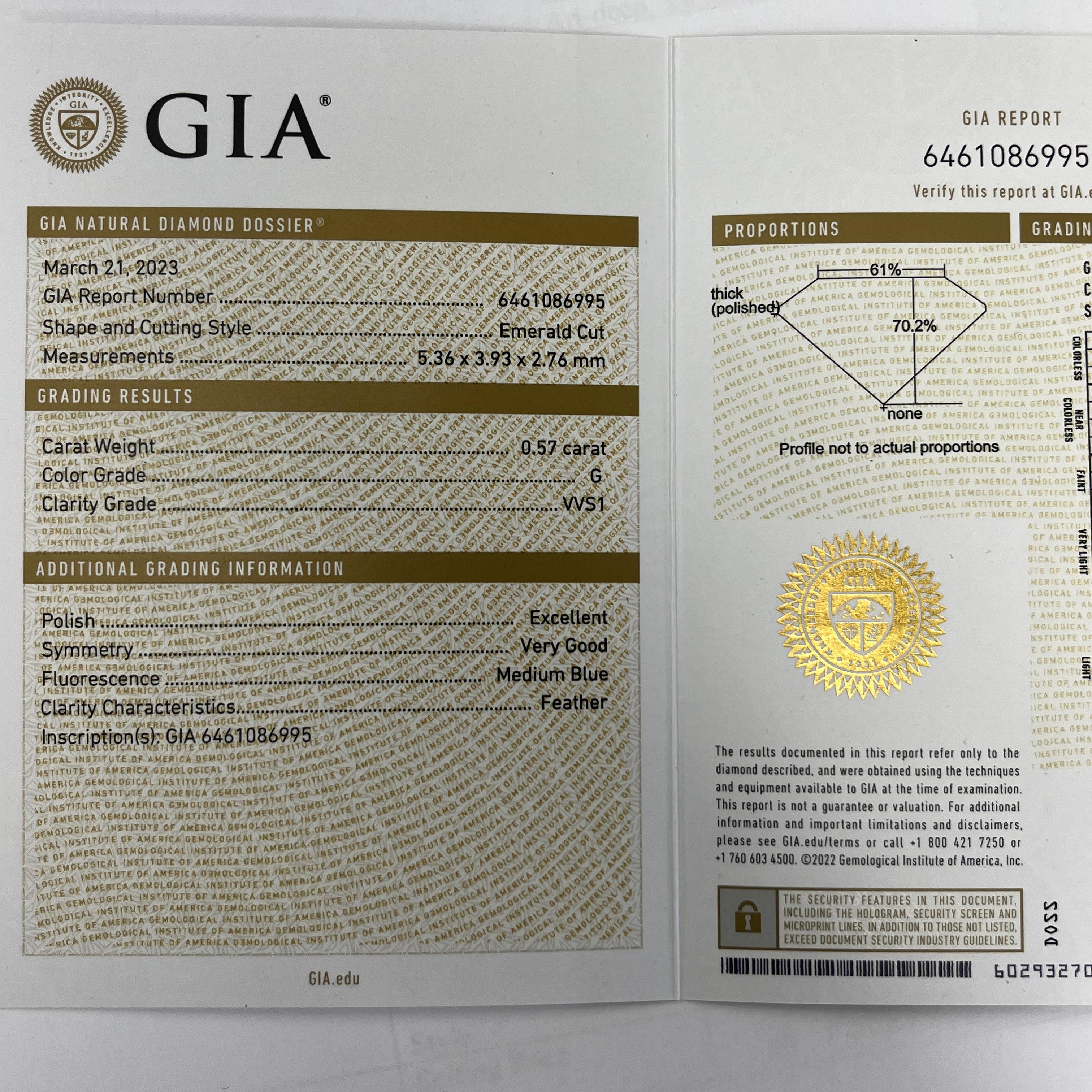 Collier en or jaune 18 ct. avec 0,57 ct. de diamants G-VVS1 GIA Pour femmes en vente