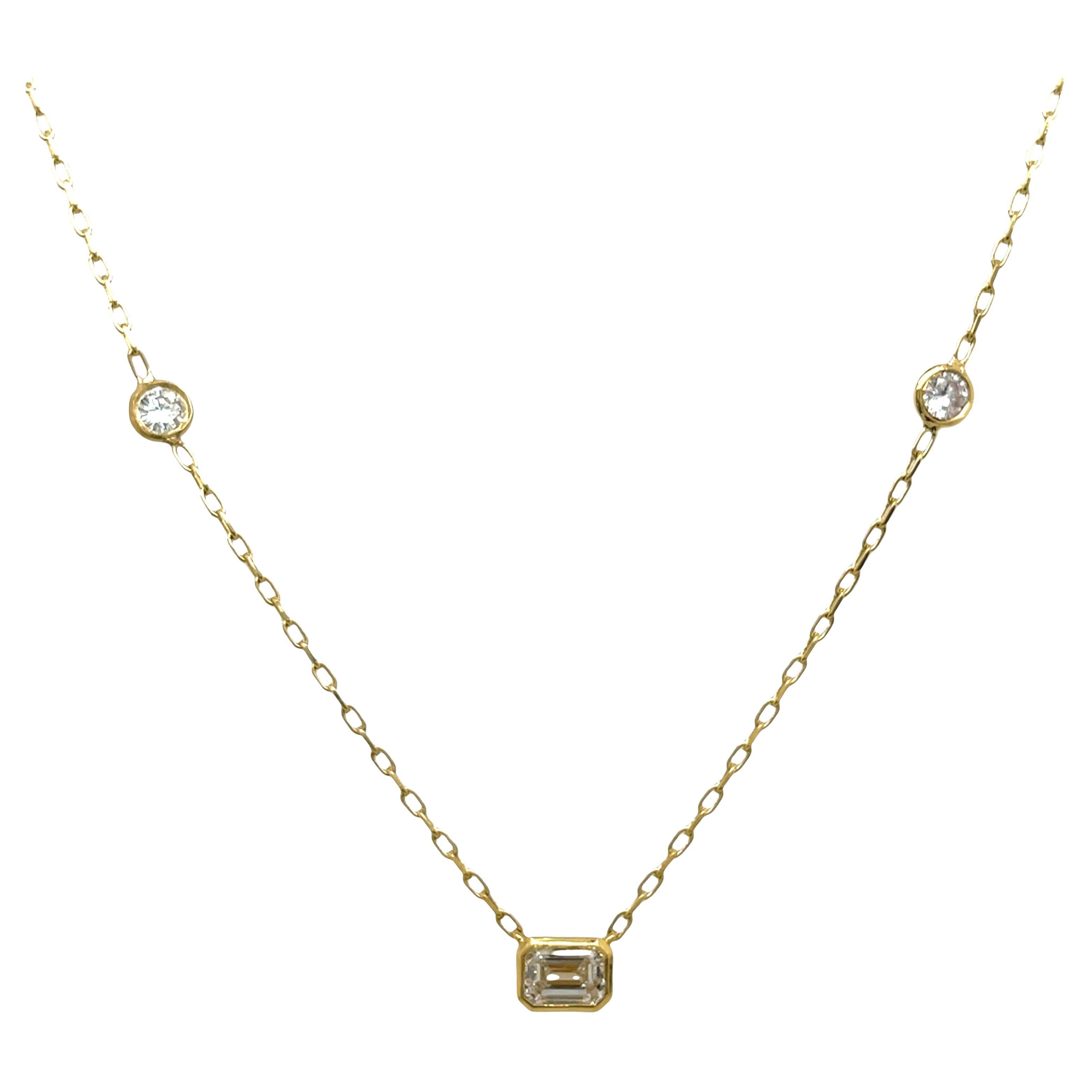 Collier en or jaune 18 ct. avec 0,57 ct. de diamants G-VVS1 GIA