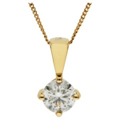 Ciondolo in oro giallo 18ct con diamante da 0,70ct