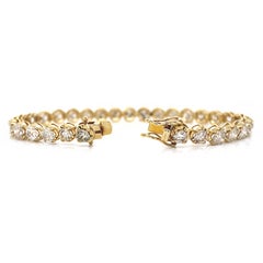 18CT Yellow Gold 10.00CT Diamond Tennis Bracelet