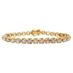 Pulsera de tenis de oro amarillo de 18 quilates con 10,00 quilates de diamantes