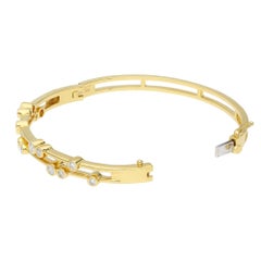 18ct Yellow Gold 1.00ct Diamond Bubble Bangle