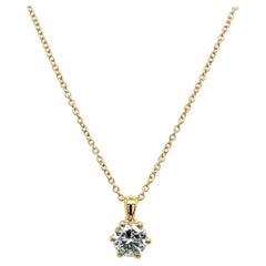 Colgante de oro amarillo de 18 ct con un diamante natural de 1,0 ct H/SI2 suspendido de una cadena de 18 pulg.