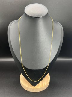 18ct Yellow Gold 19 3/4 Inch Fine Flat Curb Chain with Bolt Ring Clasp