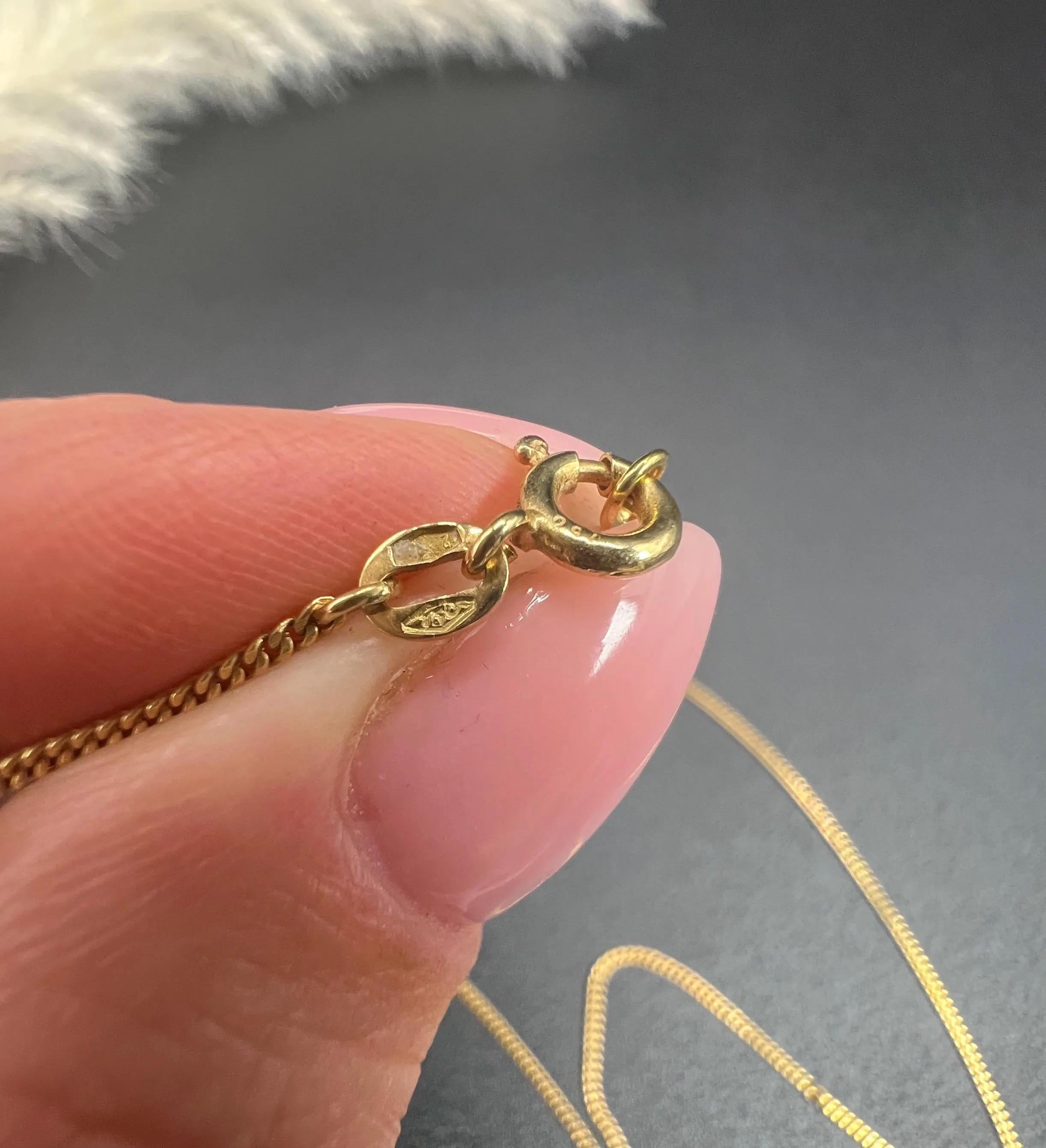 da uomo o donna 18ct Yellow Gold 19 3/4 Inch Fine Flat Curb Chain with Bolt Ring Clasp in vendita