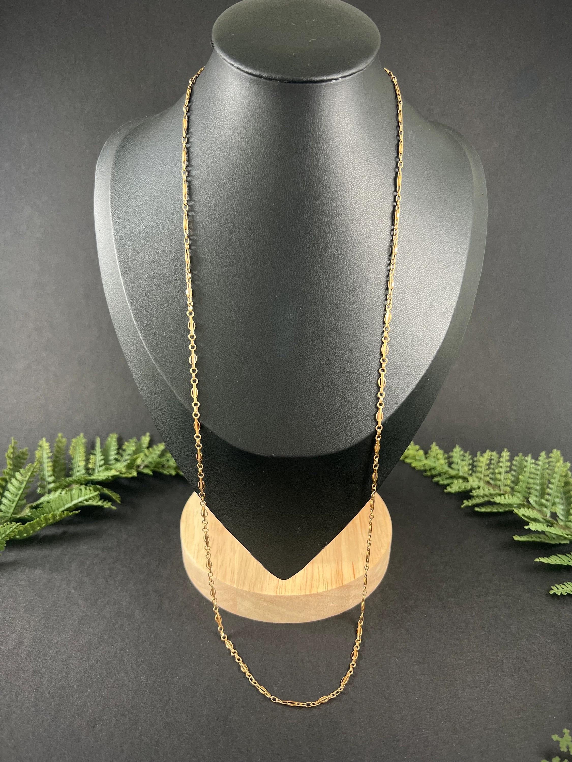 Collier en or jaune 18ct à maillons fantaisie des années 1920 avec fermoir à anneau à boulons Bon état - En vente à Brighton, GB