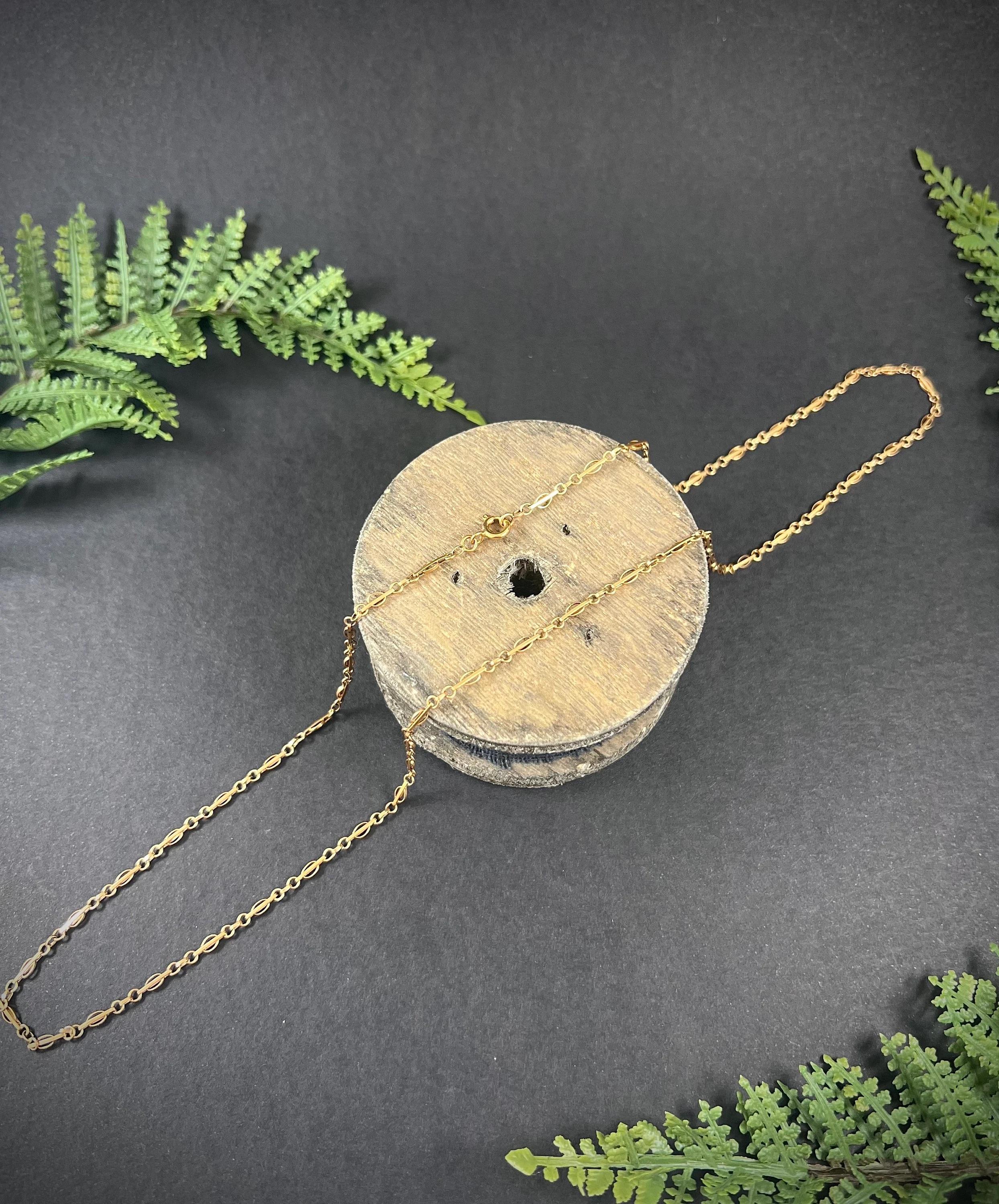 Collier en or jaune 18ct à maillons fantaisie des années 1920 avec fermoir à anneau à boulons en vente 4