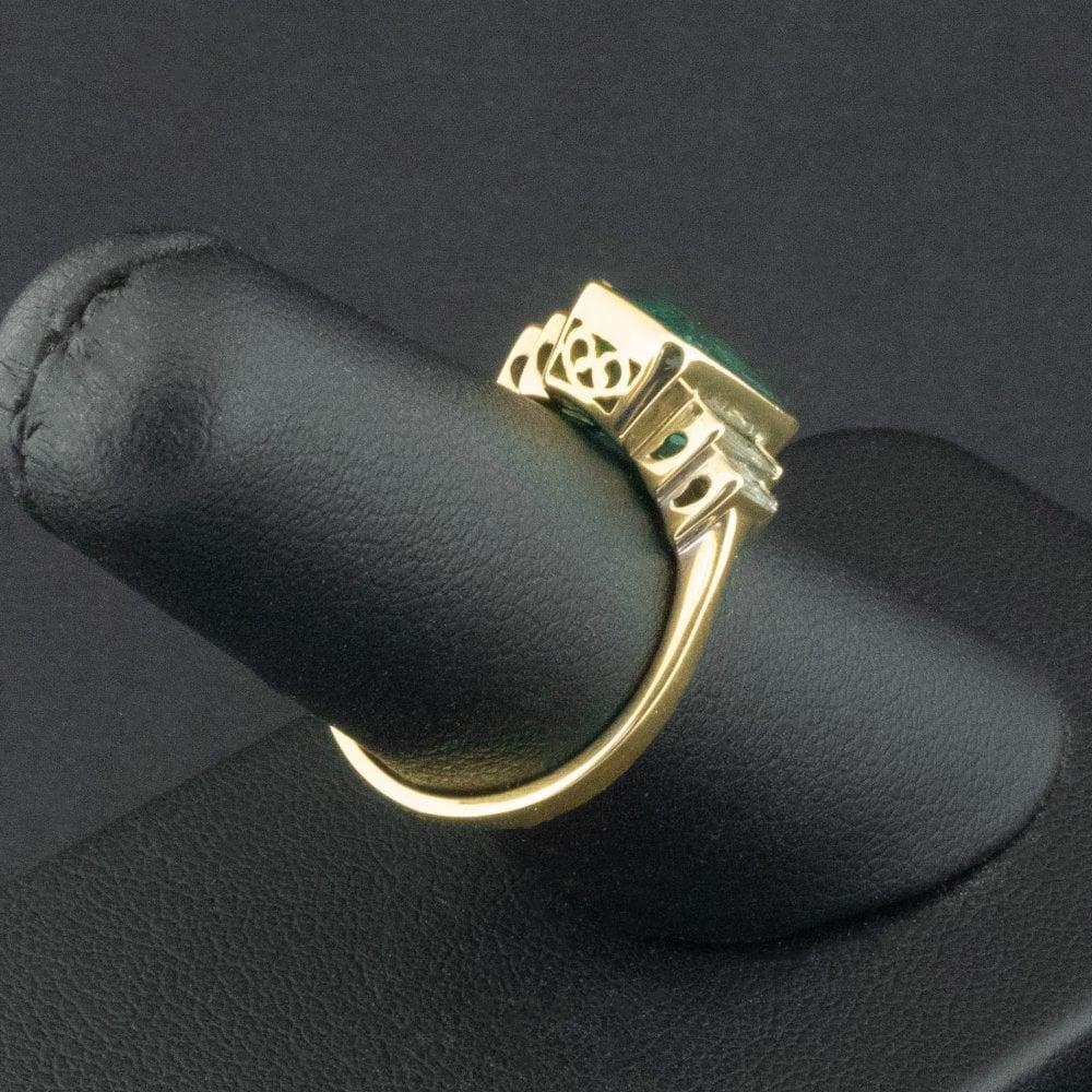 18ct Gelbgold 2,57ct Smaragd und 0,35ct Diamant Ring Größe N 4,6g (Smaragdschliff) im Angebot