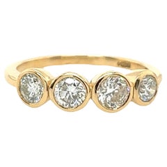 18ct Yellow Gold 4-Stone Diamond Ring Set With 0.94ct Natural Diamonds