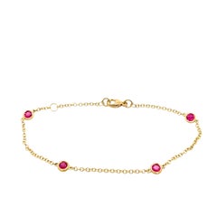 18ct Yellow Gold 4 Stone Ruby Bracelet