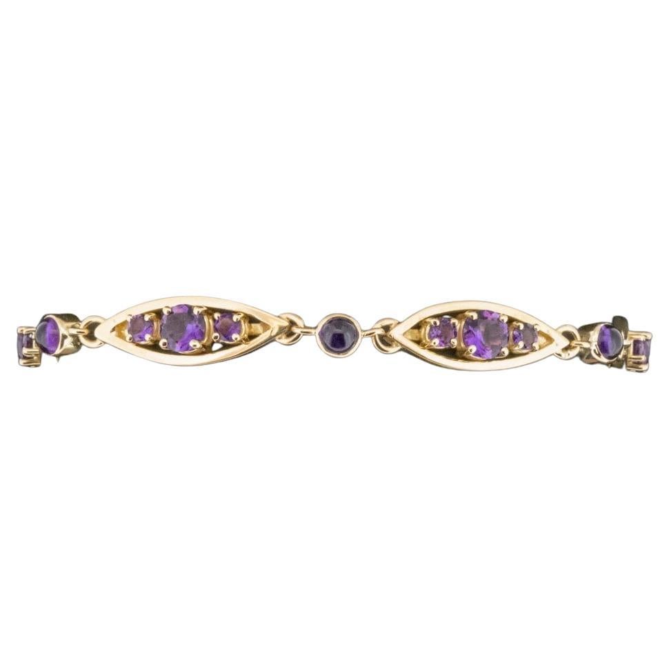 Condition: Pre-Owned With Mild/Light Scratches
Material: 18ct Yellow Gold
Purity: 18ct
Hallmarked: Yes, Birmingham
Main Stone Identity: Amethyst
Main Stone Colour: Purple
Main Stone Total Carat Weight: Approx. 5.0ct
Bracelet  Length: 7.5