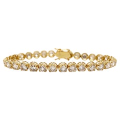 Bracelet tennis en or jaune 18 carats avec 8,00 carats de diamants