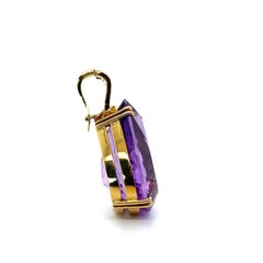 18ct Yellow Gold Amethyst and Diamond Pendant