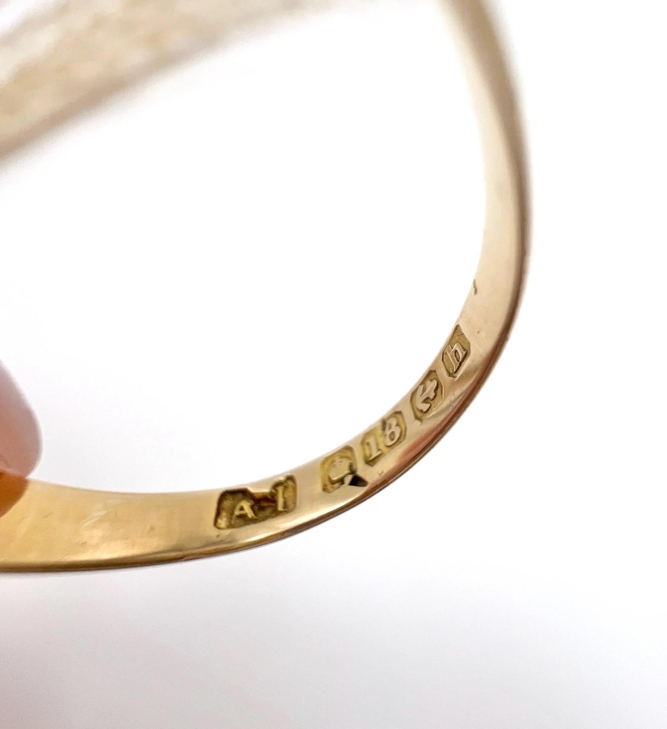 Bague Suffragette en or jaune 18 carats avec améthyste, diamant et péridot, poinçonnée en 1907 Bon état - En vente à Brighton, GB