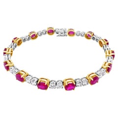 18ct Yellow Gold and 18ct White Gold Ruby and Diamond Bracelet